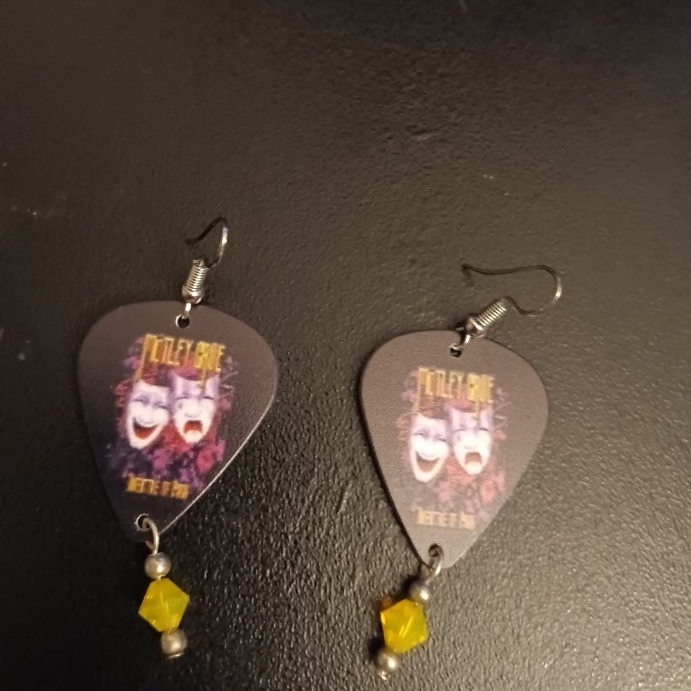 MOTLEY CRUE THEATER OF PAIN GUITAR PICK EARRINGS